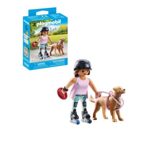 Playmobil - Figurina patinatoare cu animalut de colectie caine Retriever - imagine 6